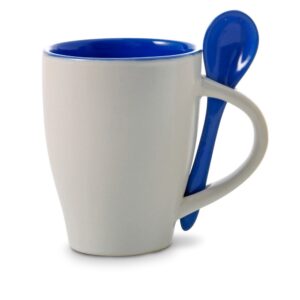 Keramikbecher 300 ml mit Löffel für Ihr Marketing