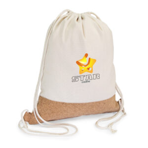 Baumwollbeutel mit Kork-Applikation personalisierbar mit Logo