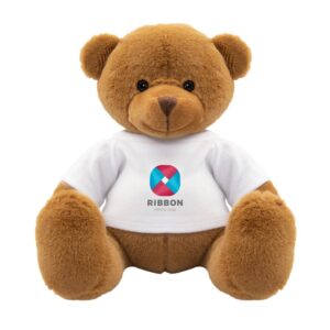 Teddybär mit T-Shirt als Kundenpräsent