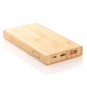 Powerbank aus Bambus mit individuellem Branding für Ihr Marketing